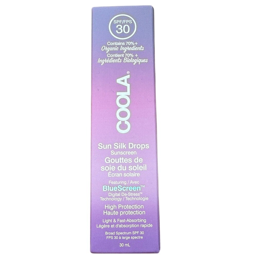Coola Sun Silk Drops Organic Face‎ Sunscreen SPF 30 Blue Light Protection 30mL